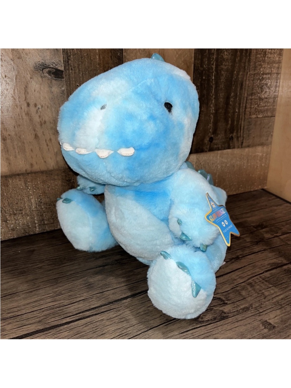 FAO SCHWARZ Glow-Brights Blue Plush Dinosaur Plush Baby Decor Toy NWT - Picture 3 of 7